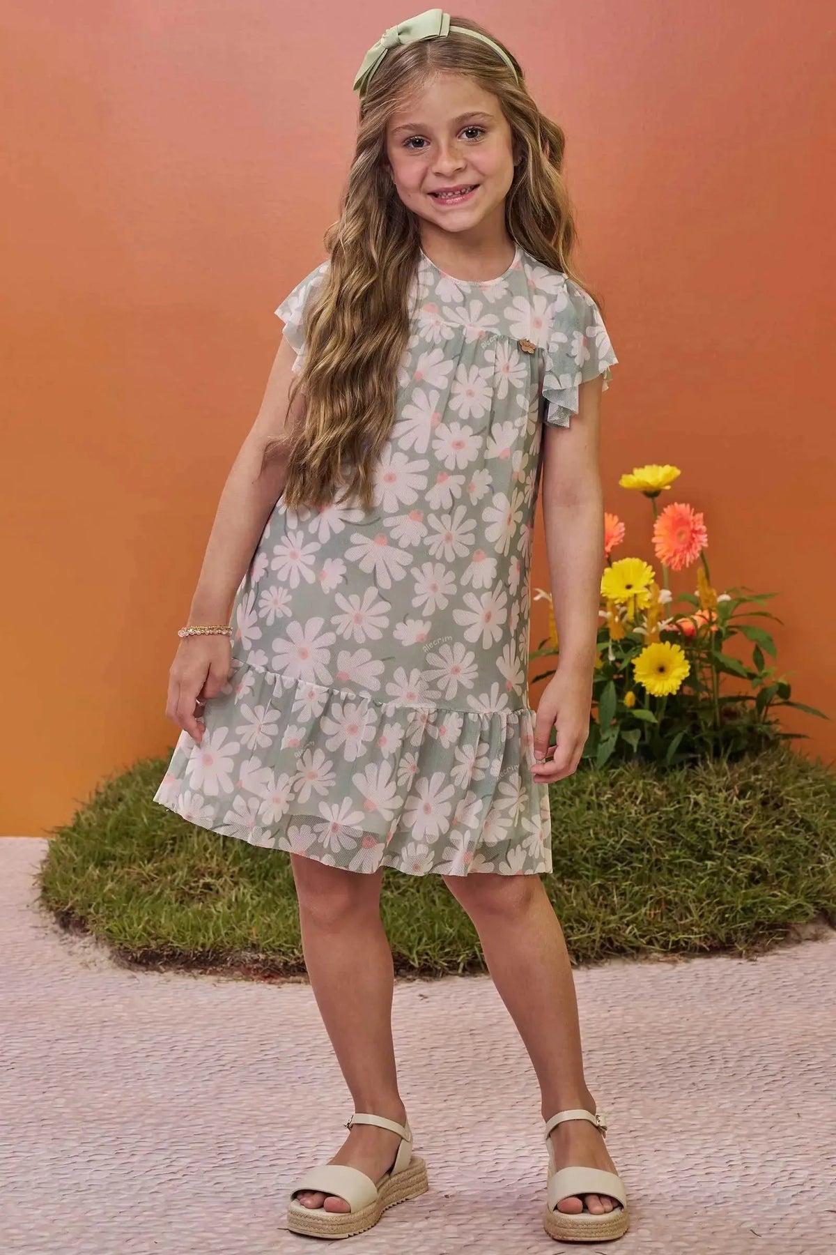 Vestido em Tule com Elastano 98541 Kukiê Infantil Menina