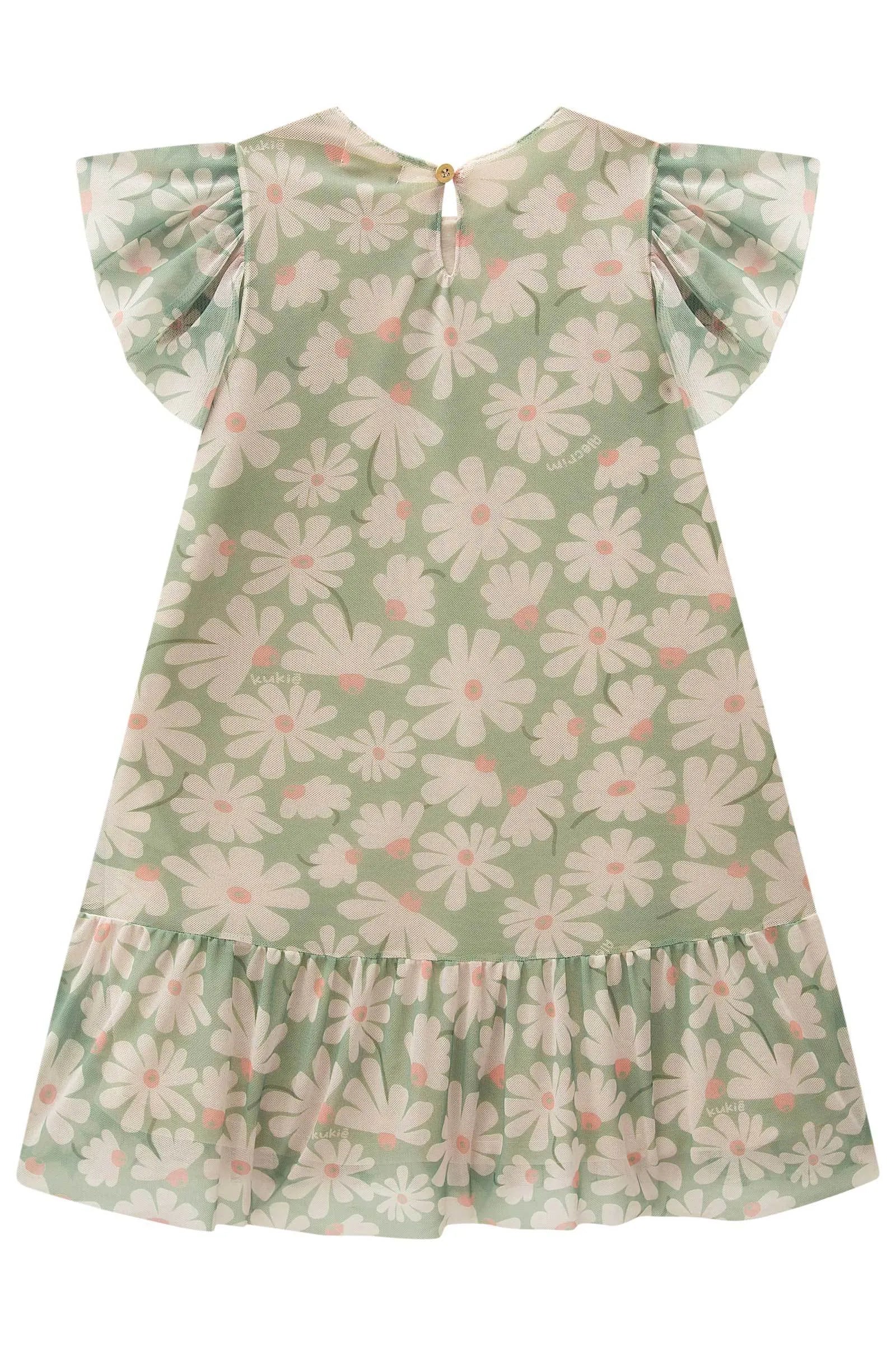 Vestido em Tule com Elastano 98541 Kukiê Infantil Menina