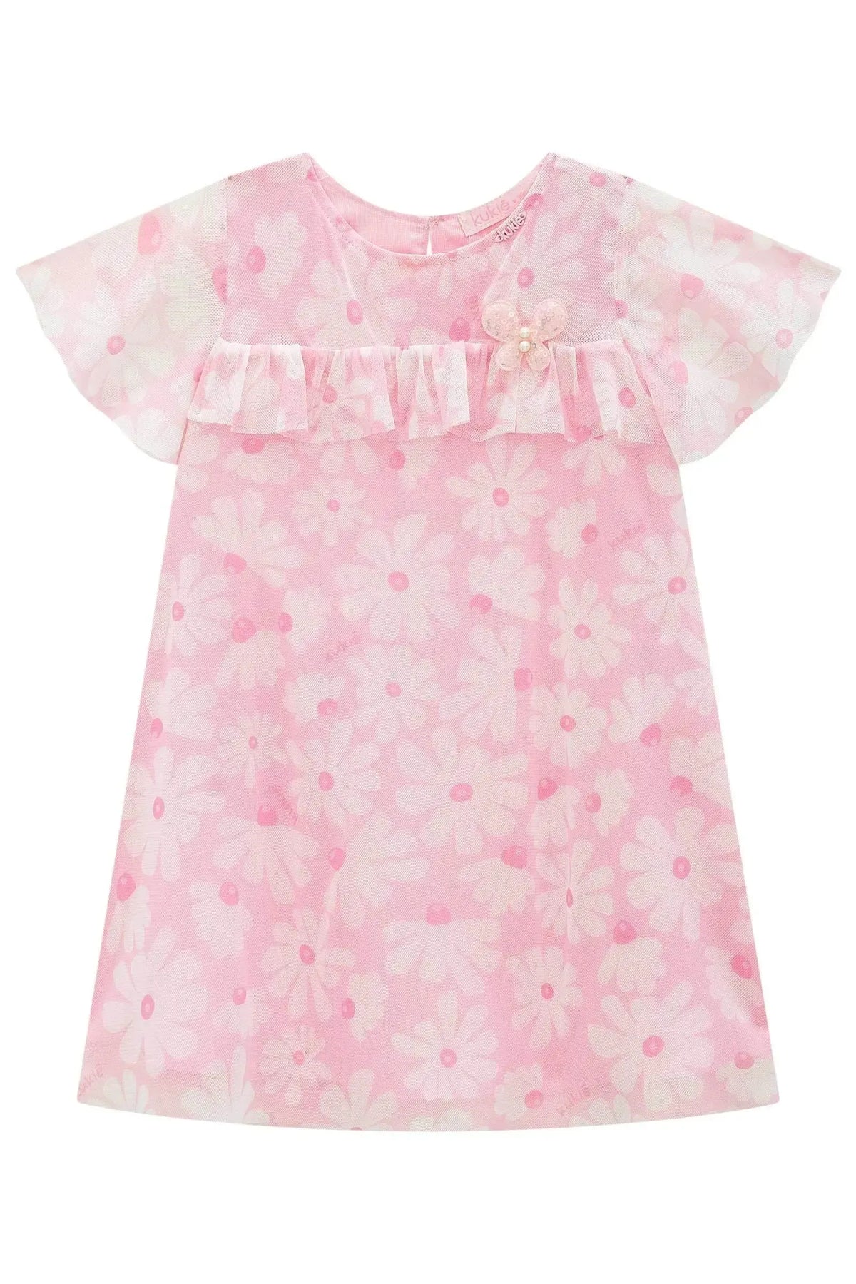 Vestido em Tule com Elastano 99654 Kukiê Infantil Menina