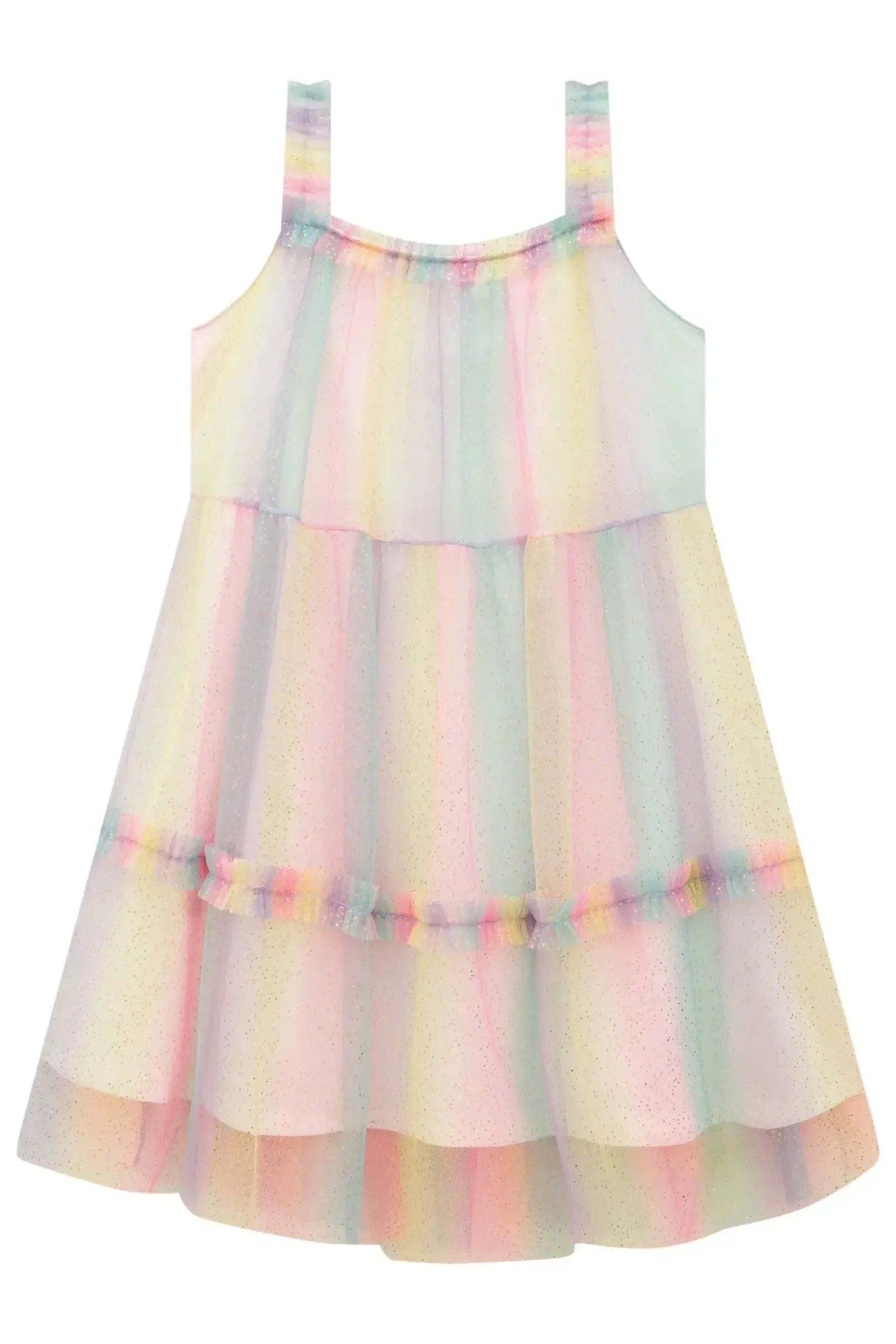 Vestido em Tule Foil Degradê 99637 Kukiê Infantil Menina