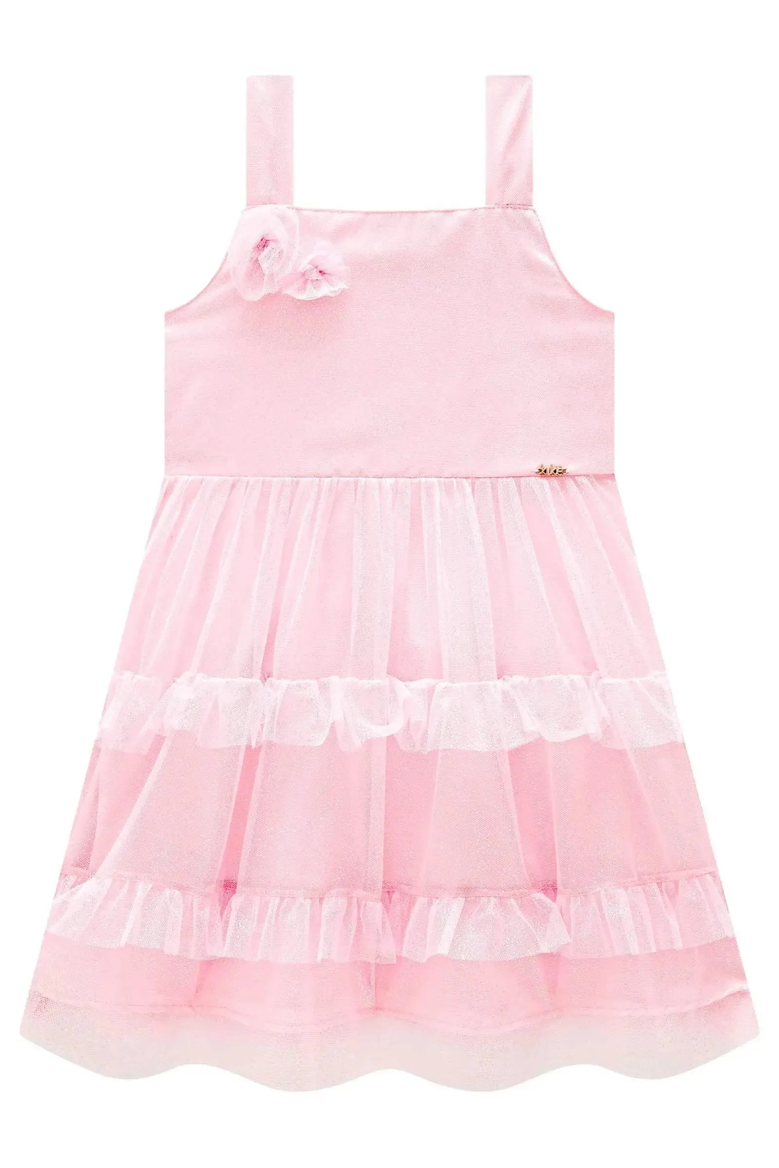 Vestido em Tule Glitter 98850 Kukiê Infantil Menina