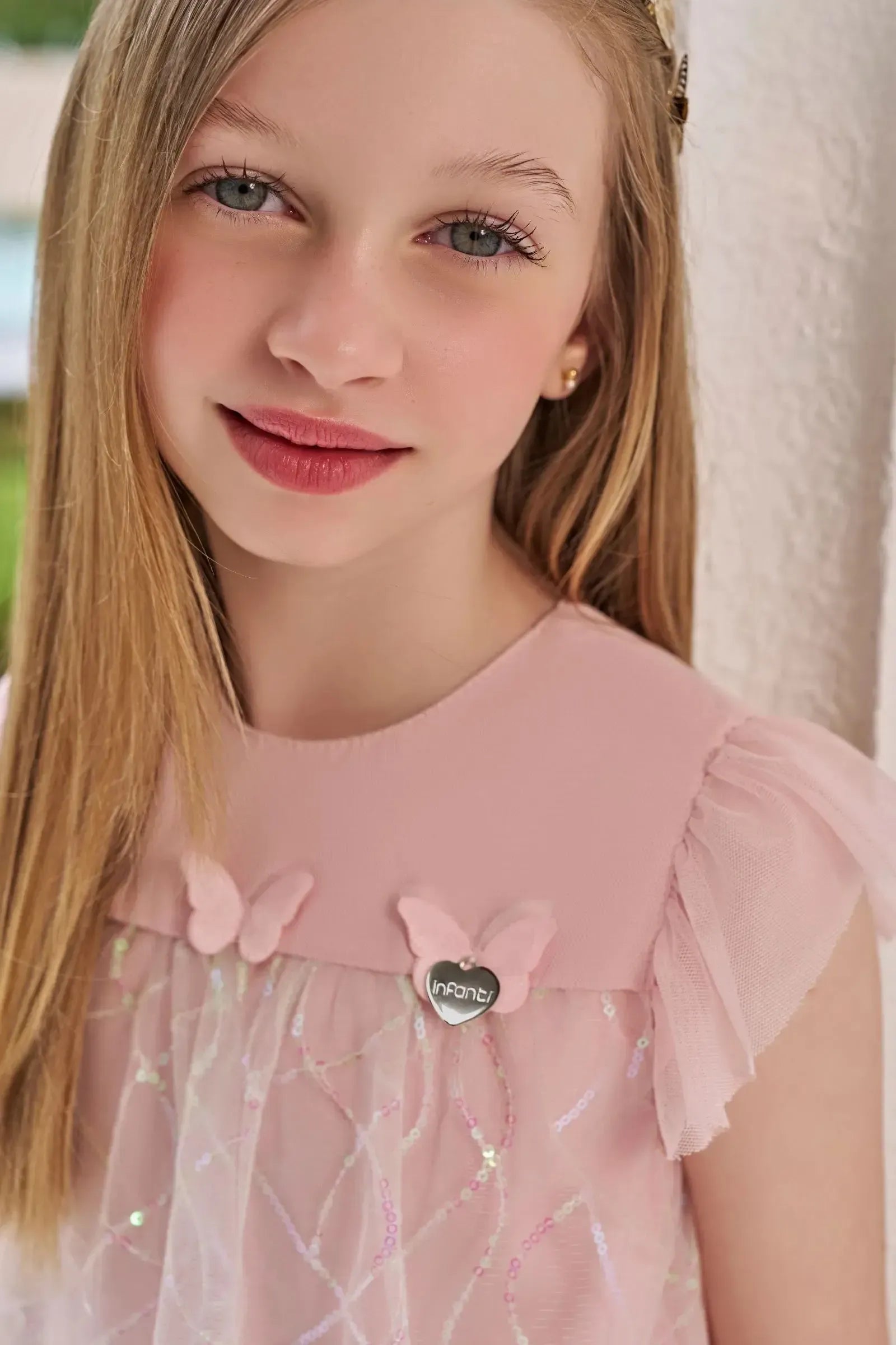Vestido em Tule Paetê 95862 Infanti Infantil Menina