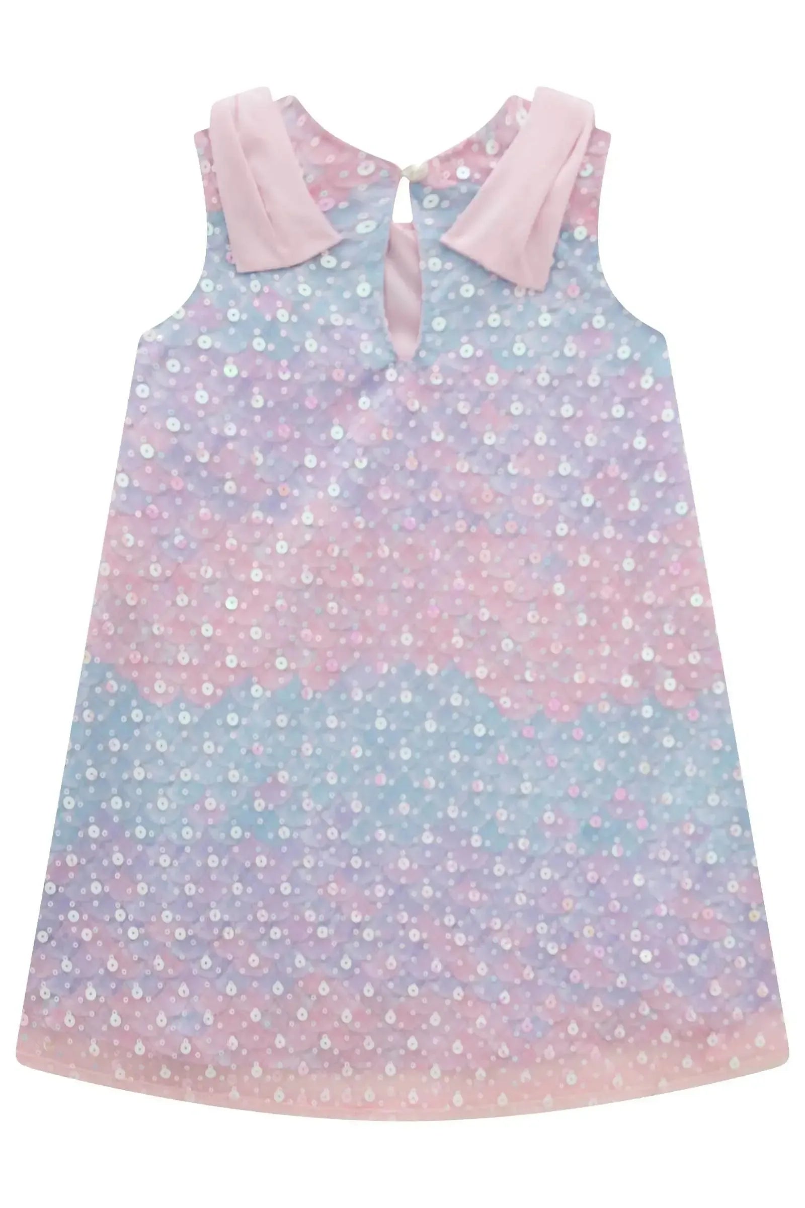 Vestido em Tule Paetê Bordado 99414 Kukiê Infantil Menina