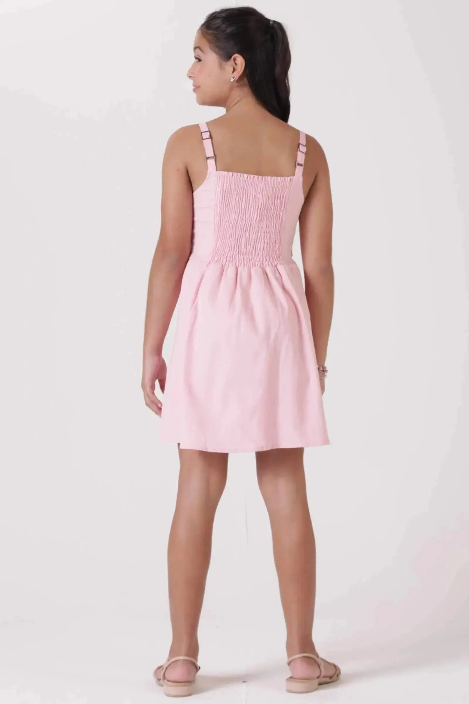 Vestido em Visco Linho Stretch 86590 Lilimoon Teen Menina