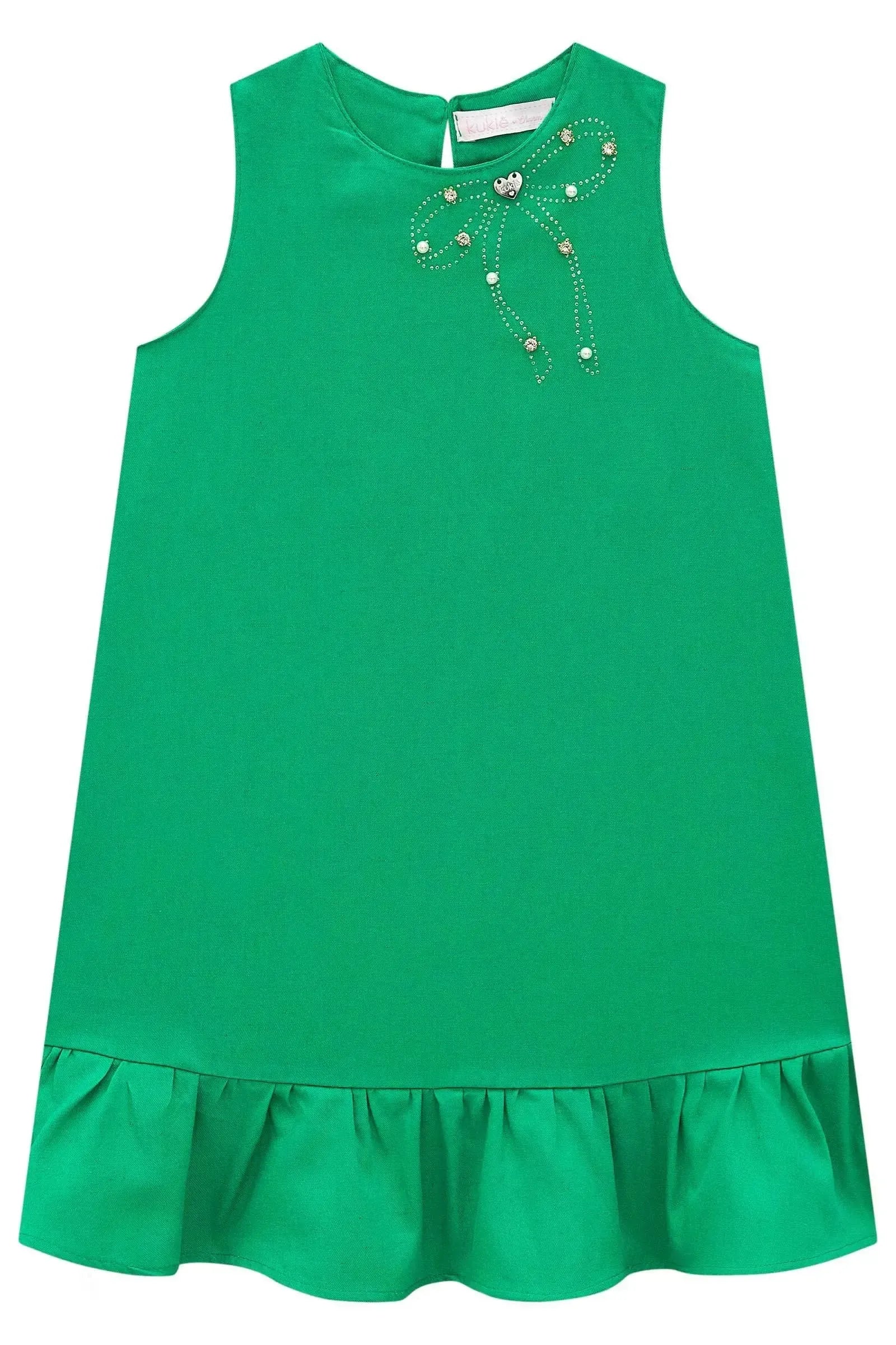 Vestido em Viscolinho Sarjado 98658 Kukiê Infantil Menina