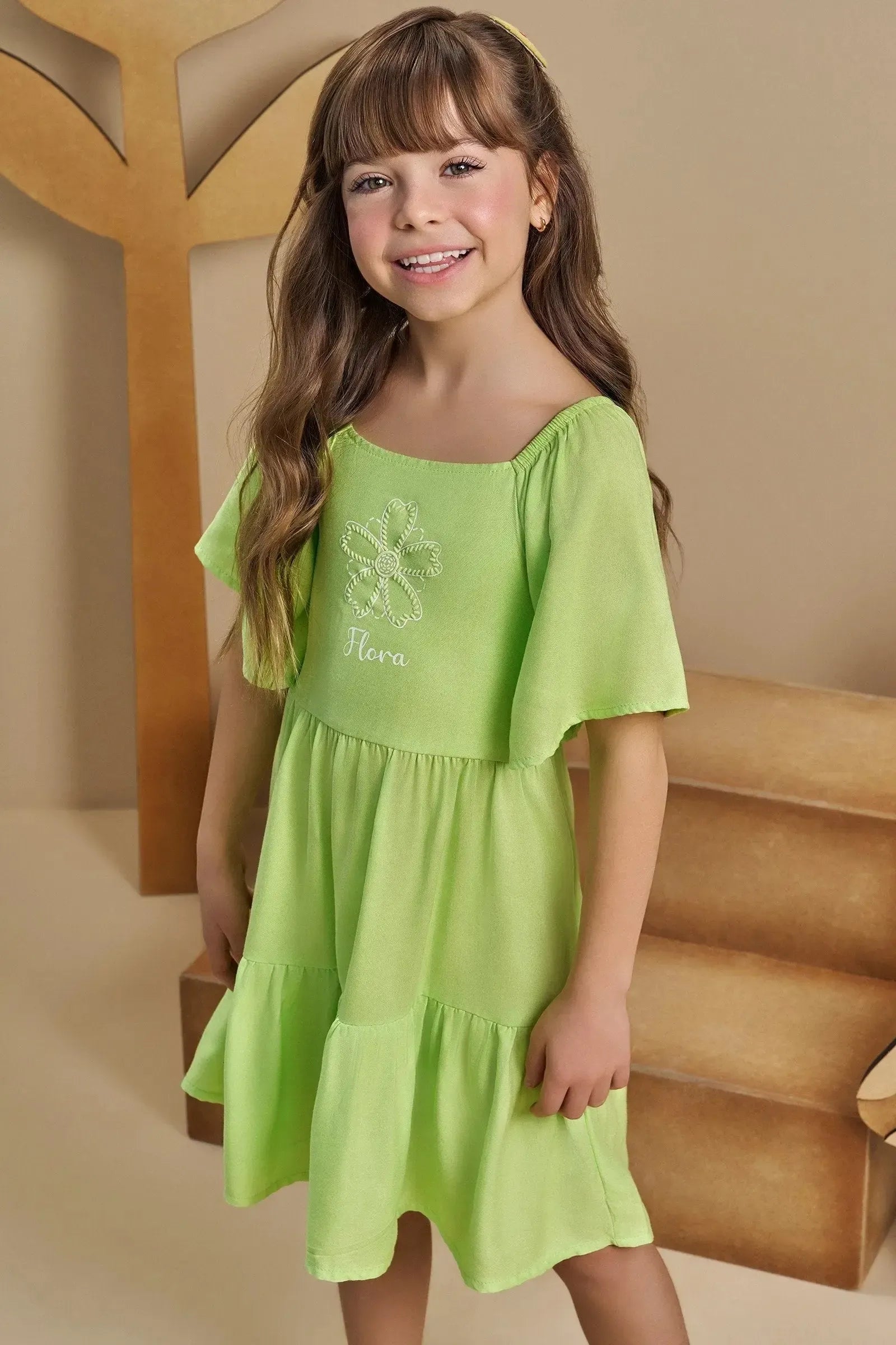 Vestido em Viscose 93273 Infanti Infantil Menina