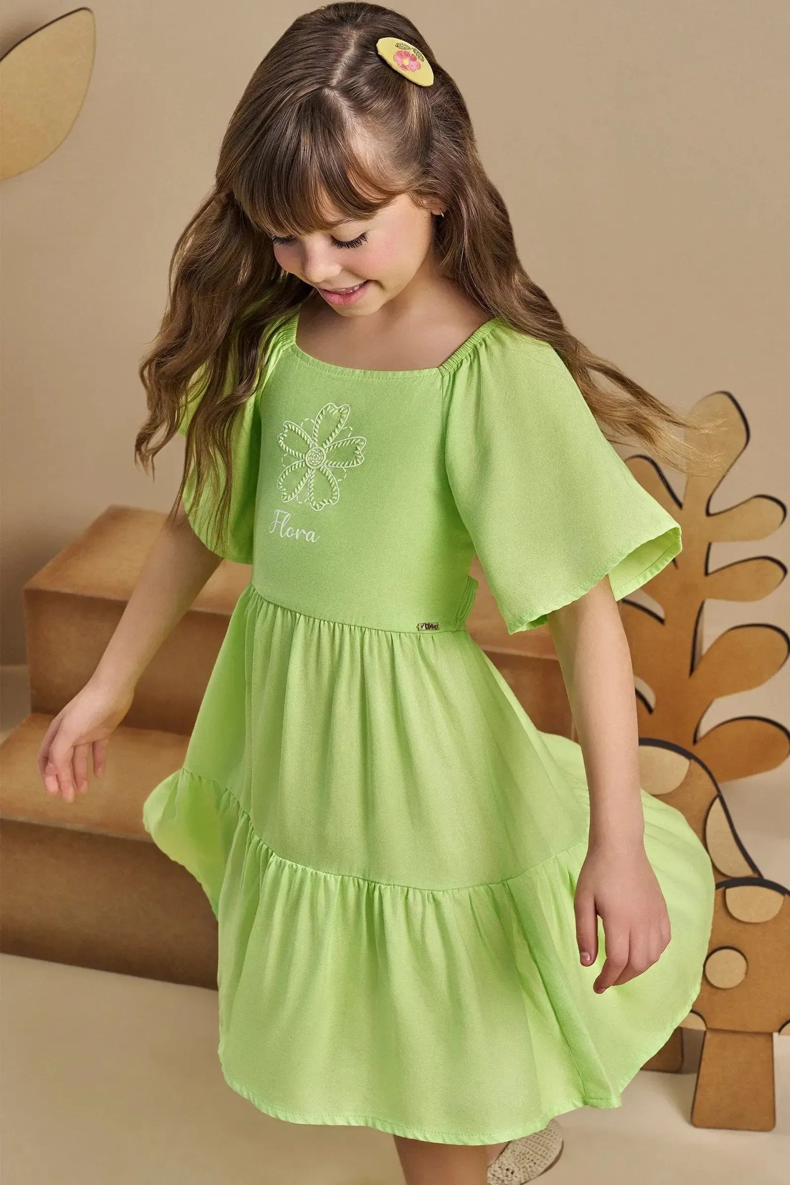 Vestido em Viscose 93273 Infanti Infantil Menina