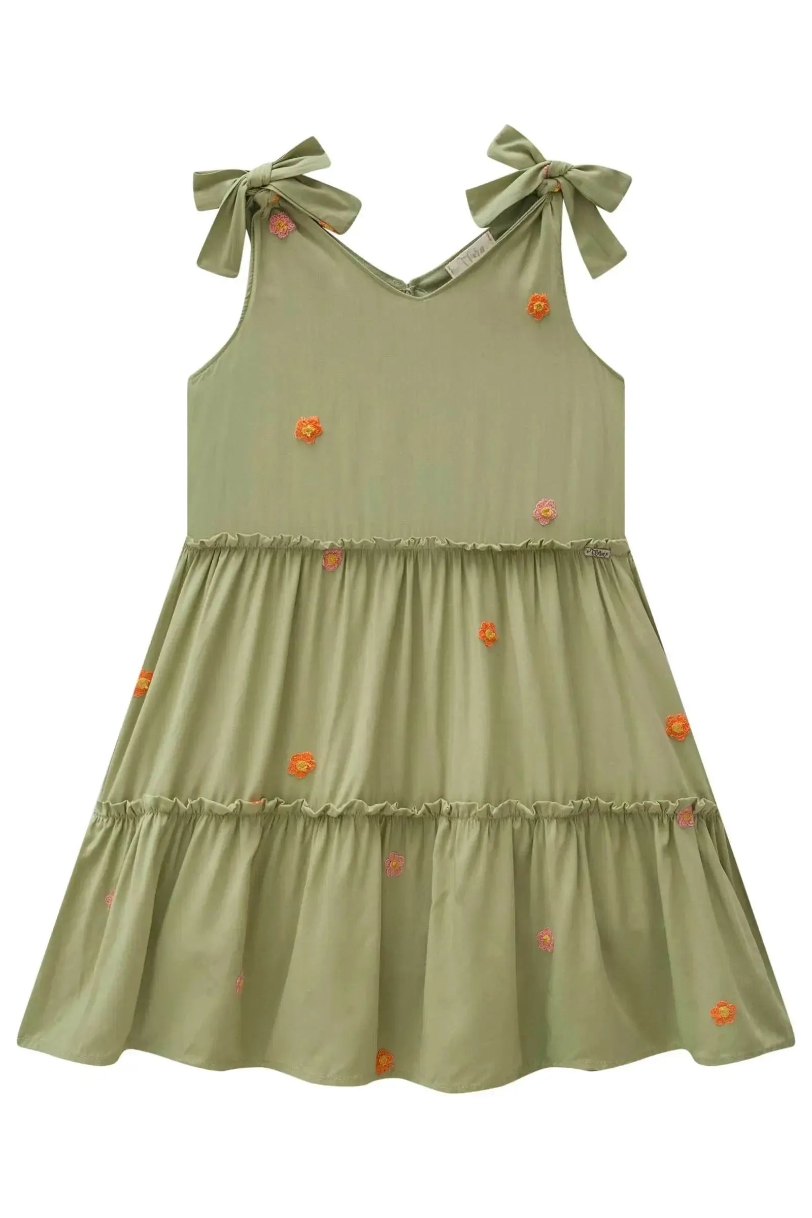 Vestido em Viscose Bordado Flores 82982 Infanti Infantil Menina