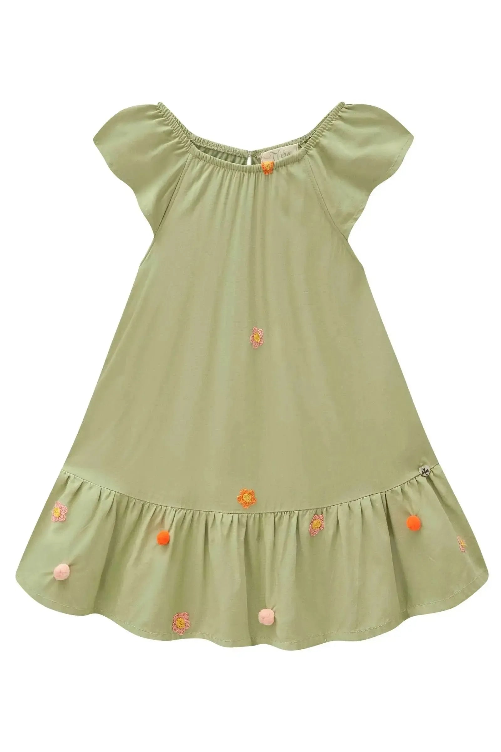 Vestido em Viscose Bordado Flores 83153 Infanti Bebê Menina