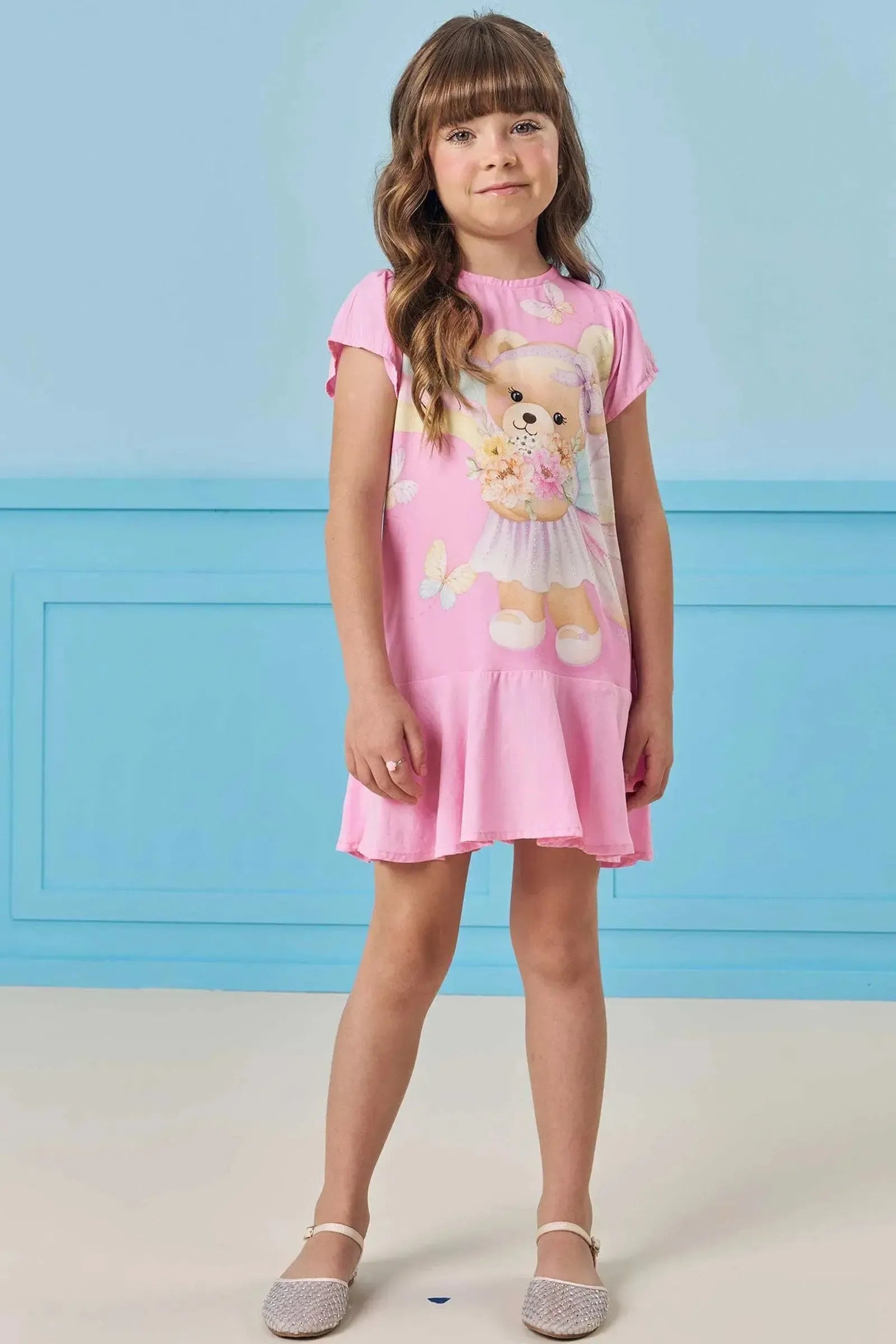 Vestido em Viscose Nice 84377 Infanti Infantil Menina