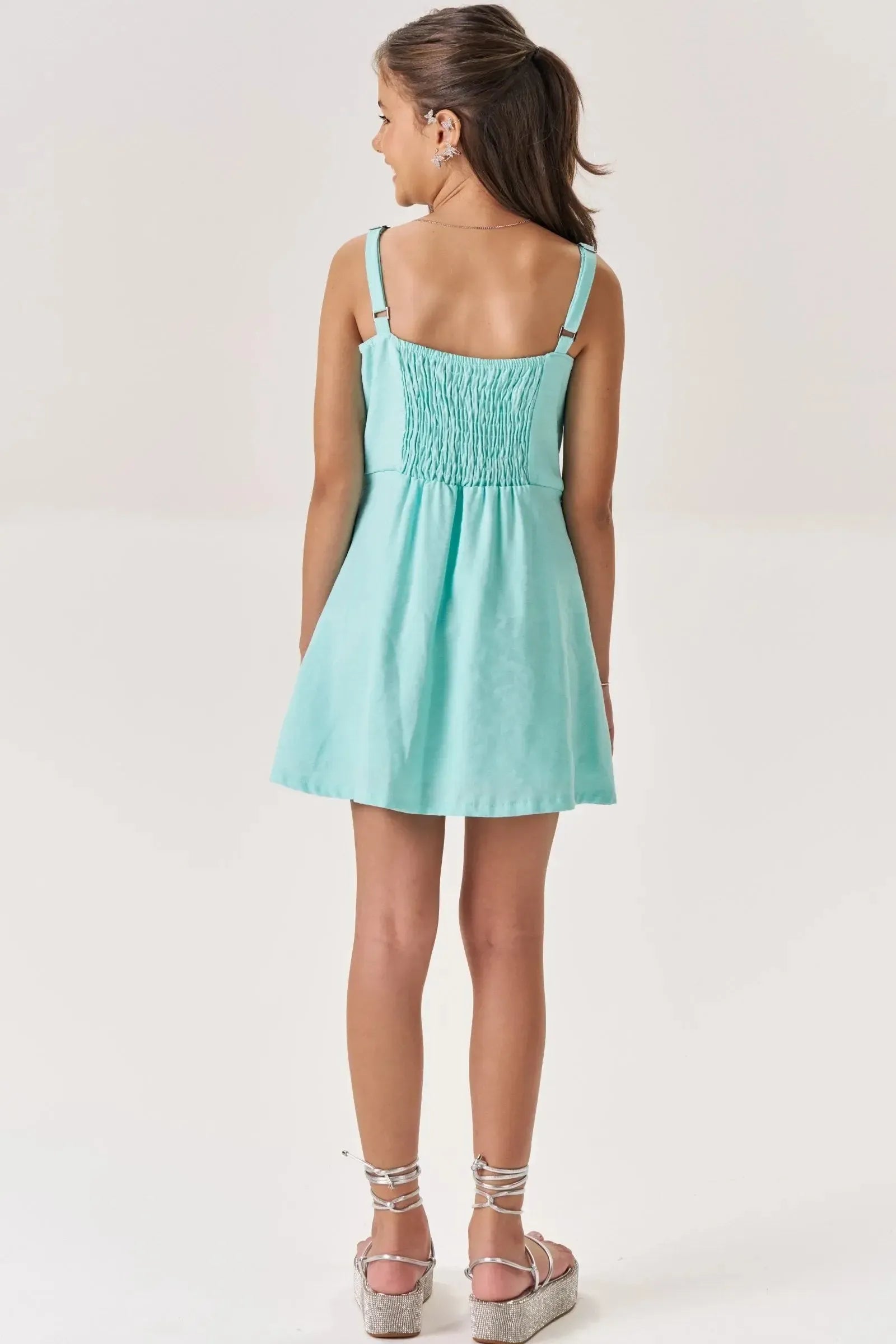 Vestido Médio em Alfaiataria Jacquemus 87859 Vic&Vicky Teen Menina