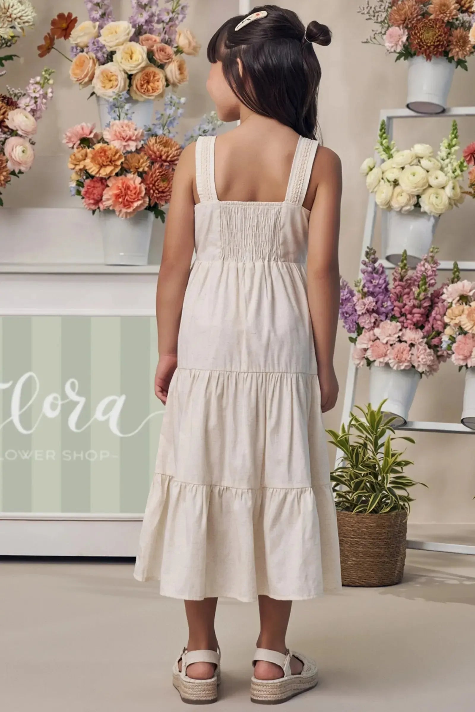 Vestido Midi em Linho Deluxe 98116 Infanti Infantil Menina