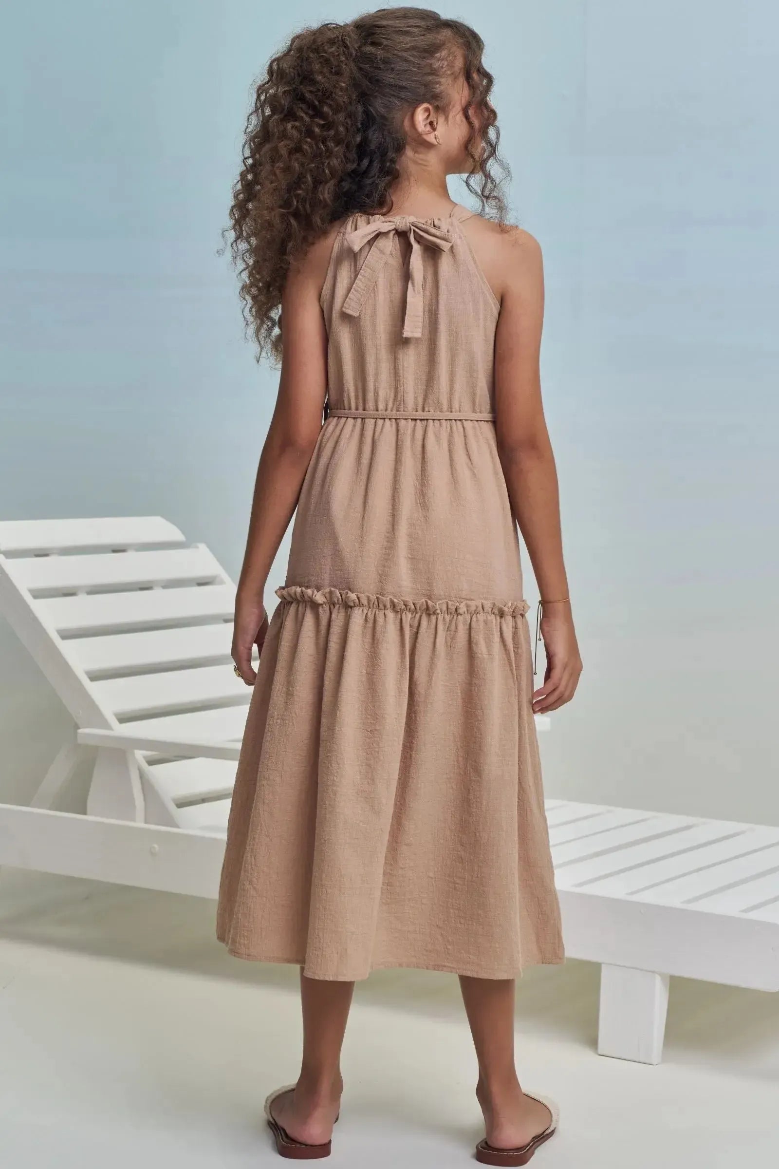 Vestido Midi em Linho Pacific 99452 Lilimoon Teen Menina