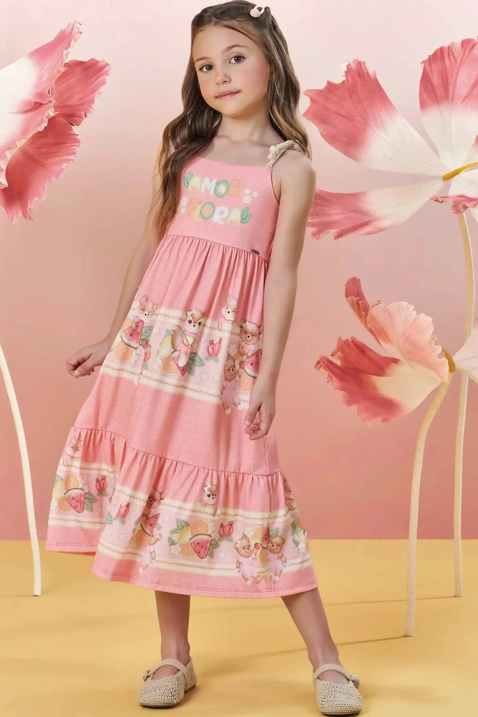 Vestido Midi em Malha Fresh 82932 Infanti Infantil Menina
