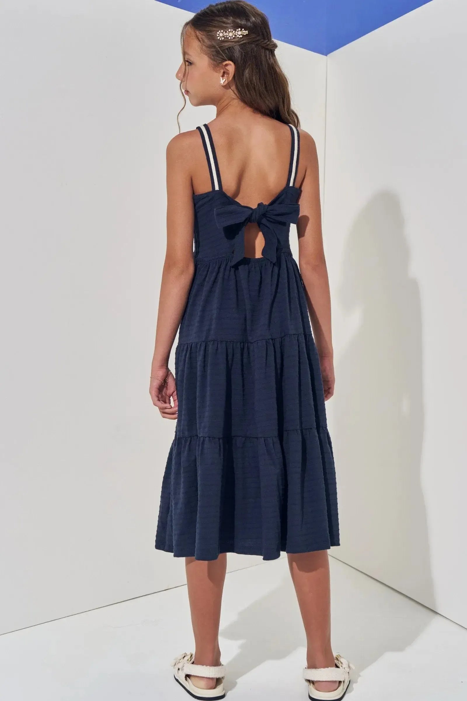 Vestido Midi em Malha Textura 98915 Vic Teen Menina