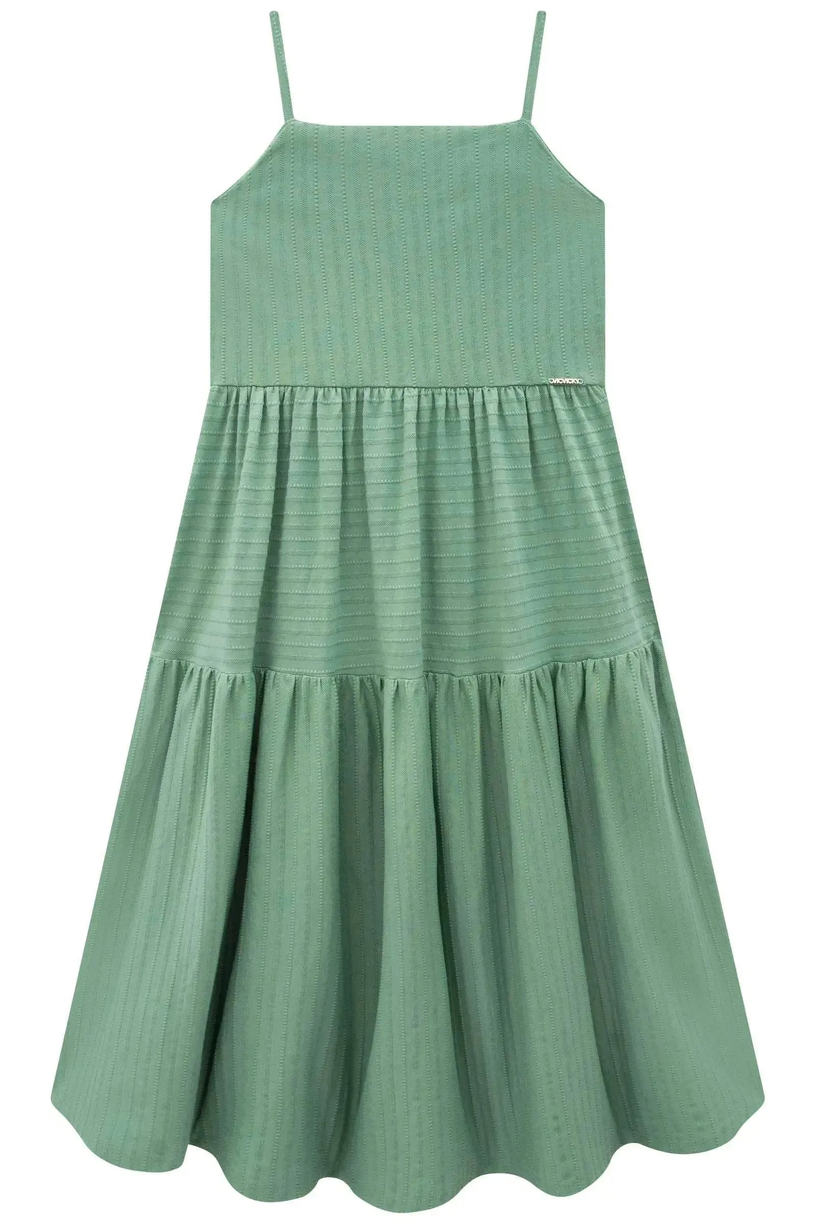 Vestido Midi em Malha Texturizada 92726 Vic&Vicky Teen Menina