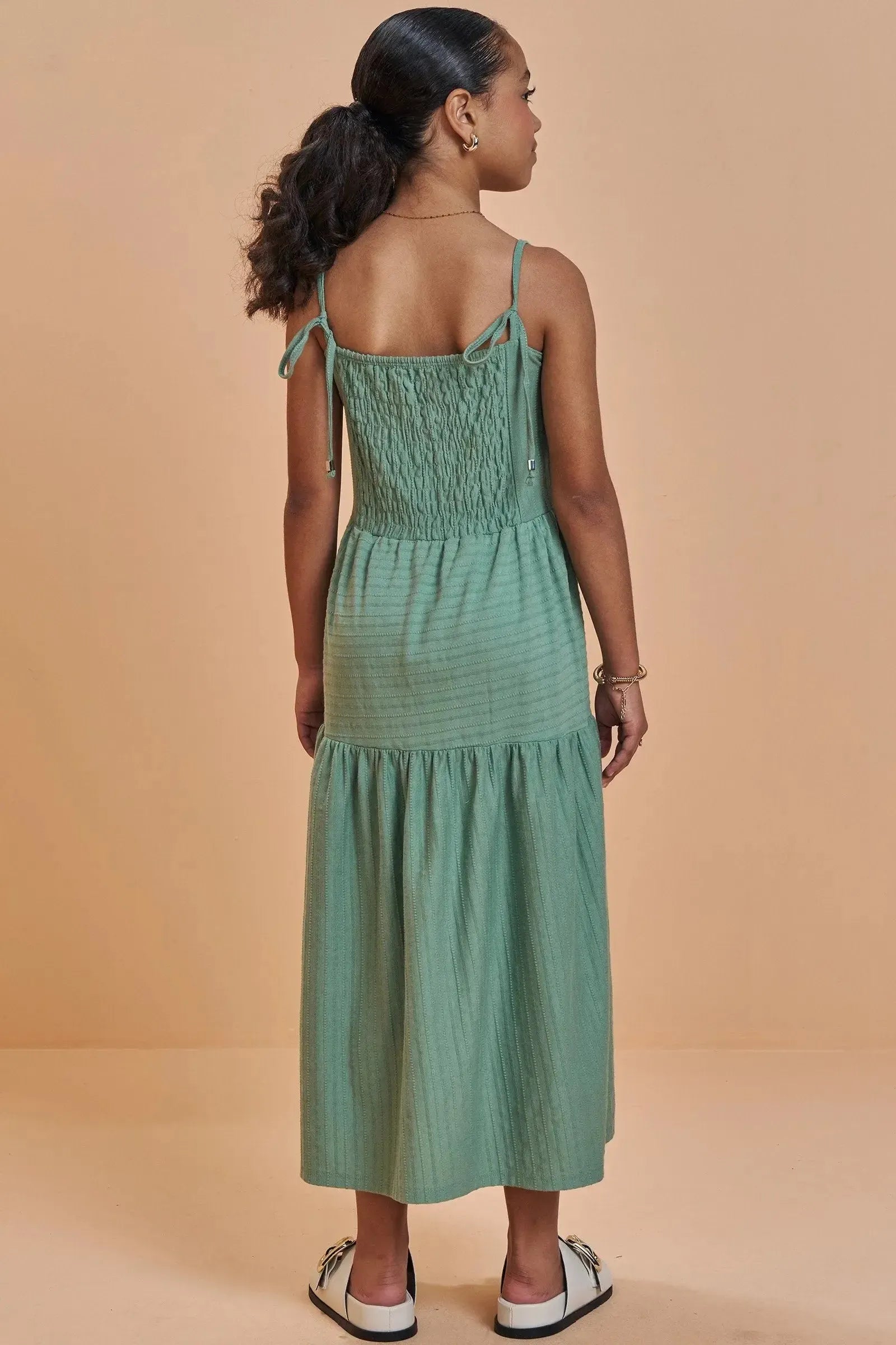 Vestido Midi em Malha Texturizada 92726 Vic&Vicky Teen Menina