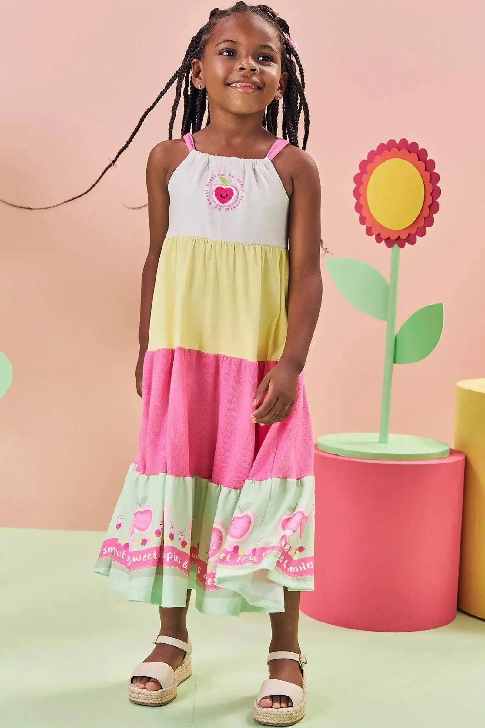 Vestido Midi em Meia Malha 84167 Kukiê Infantil Menina