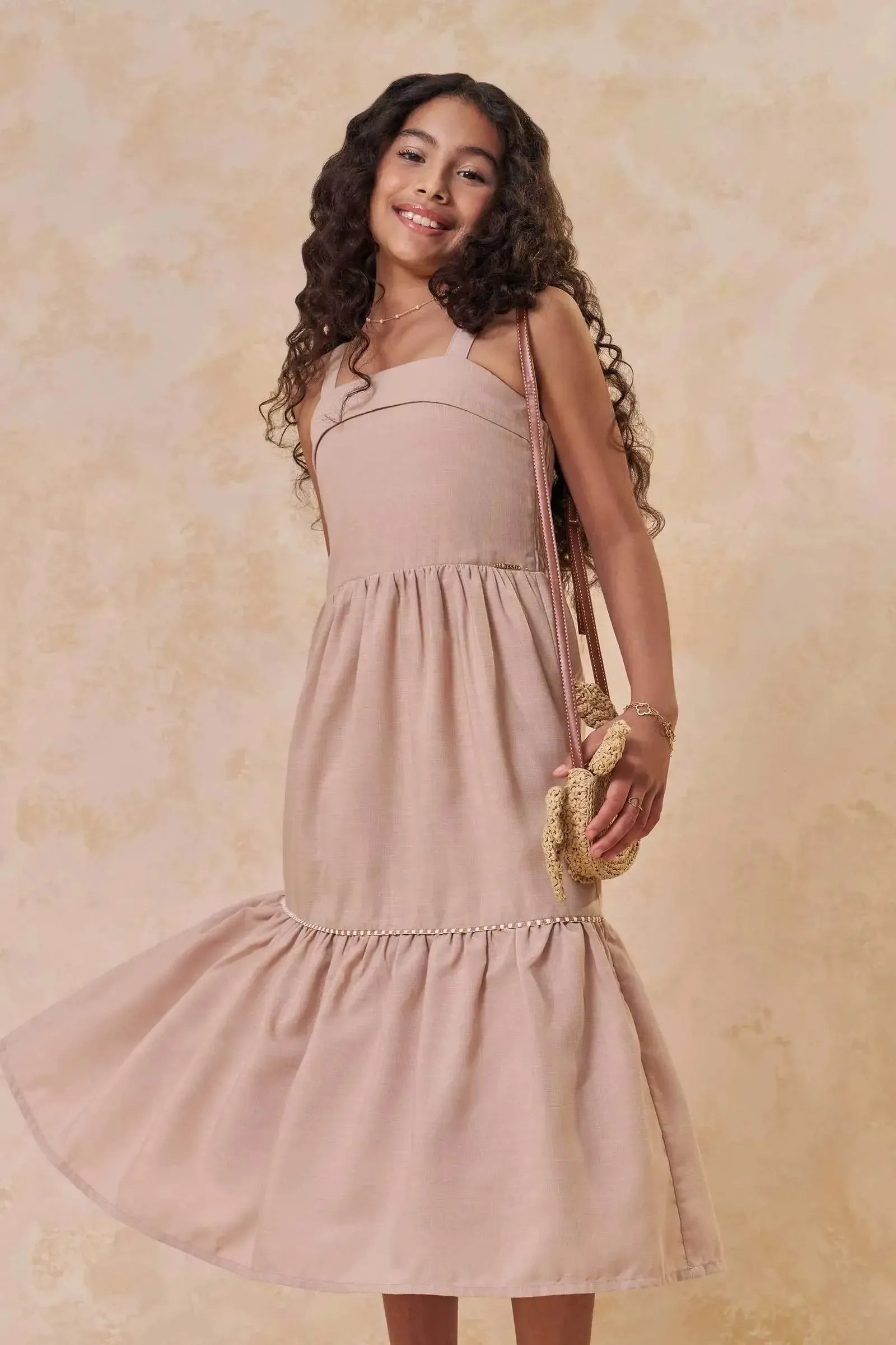 Vestido Midi em Tecido New Positano 95204 Lilimoon Teen Menina