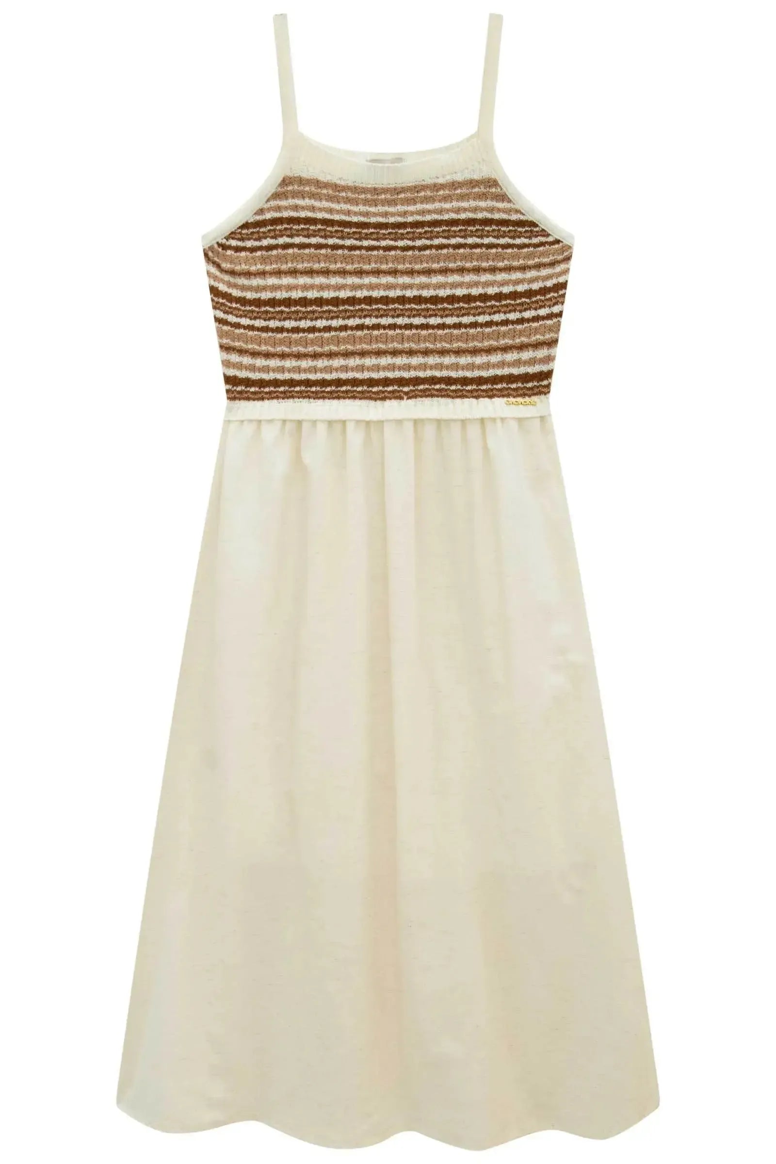 Vestido Midi em Tricot 100% Algodão e Linho Deluxe 94375 Vic&Vicky Teen Menina
