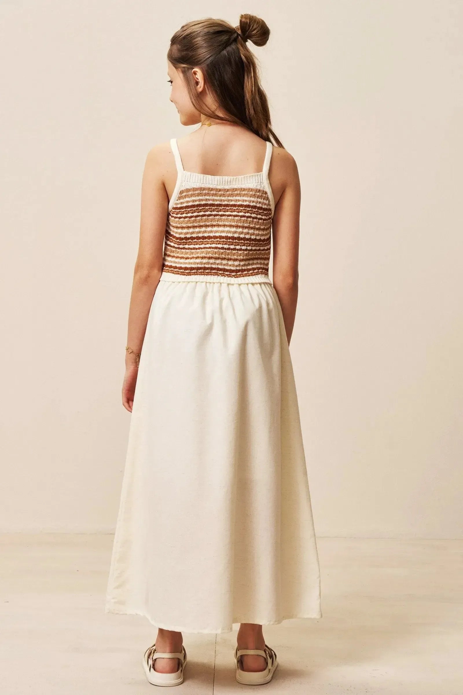Vestido Midi em Tricot 100% Algodão e Linho Deluxe 94375 Vic&Vicky Teen Menina