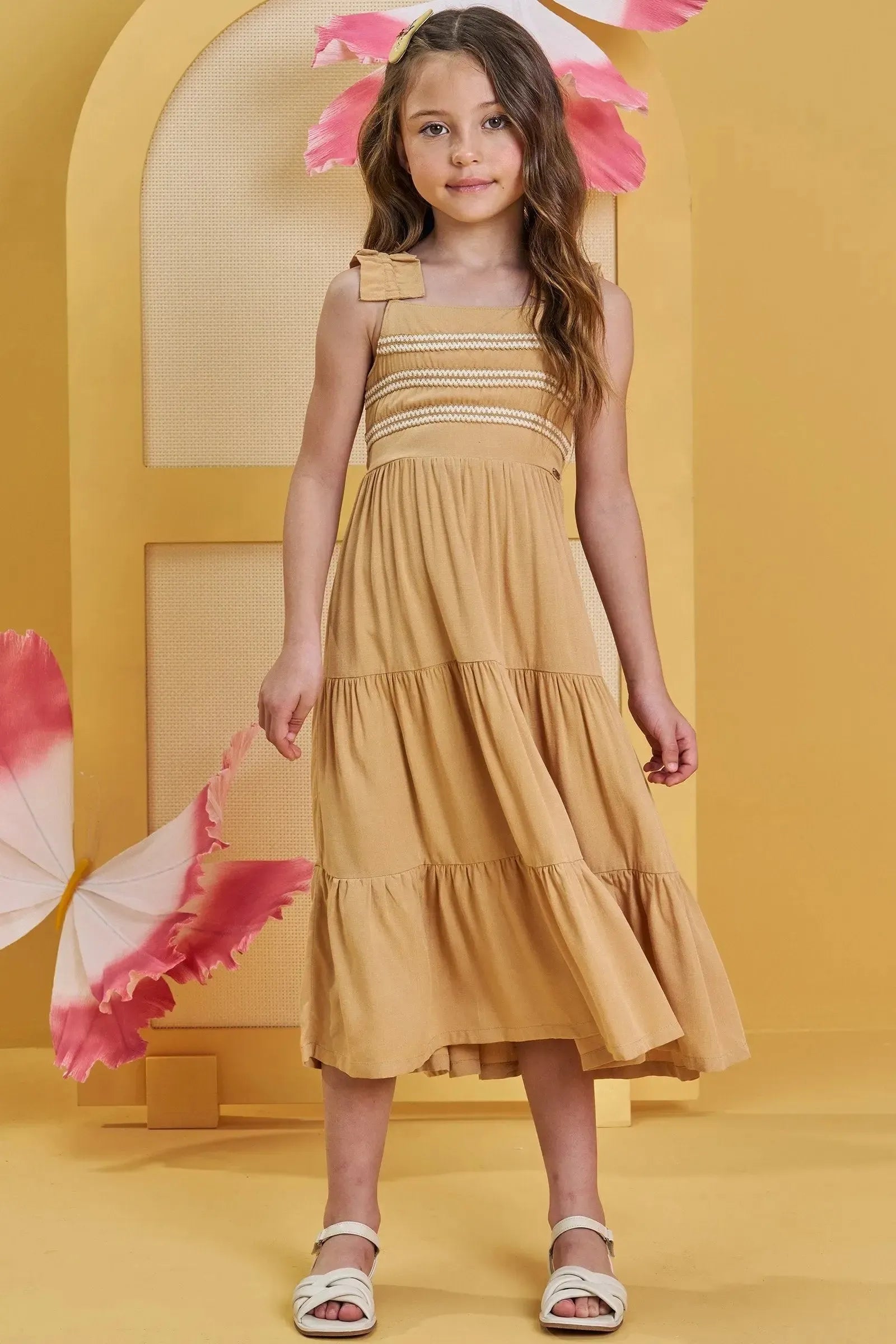 Vestido Midi em Viscose 82987 Infanti Infantil Menina